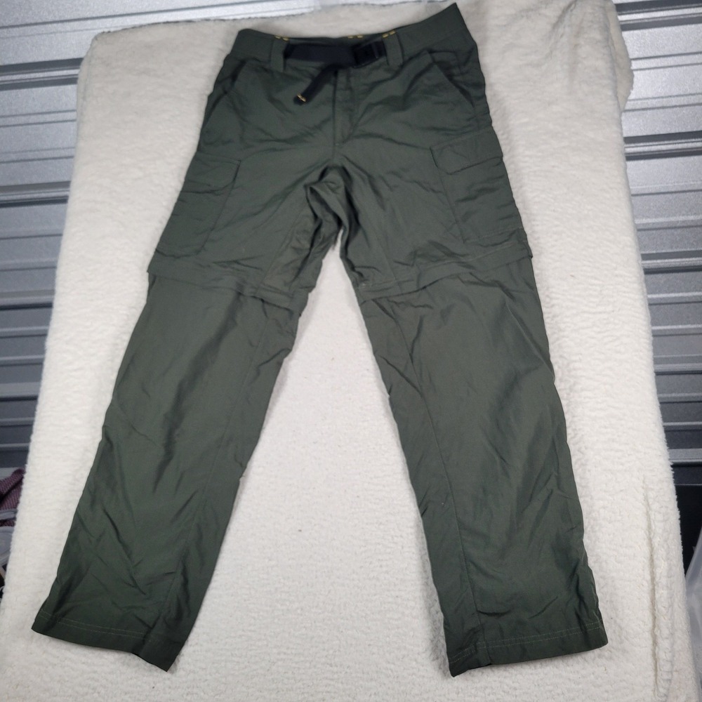 Eddie Bauer Convertible Cargo Pants Mens 32x31 Olive Green Zip Off Hiking Trail